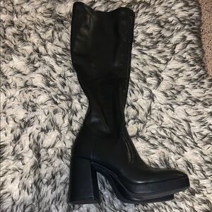 Black Knee-High Platform Boots